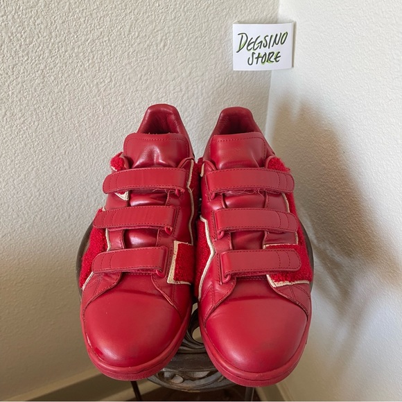 Adidas Stan Smith x Raf Simons Comfort Badge Power Red BB6887 Sneaker - Picture 2 of 8